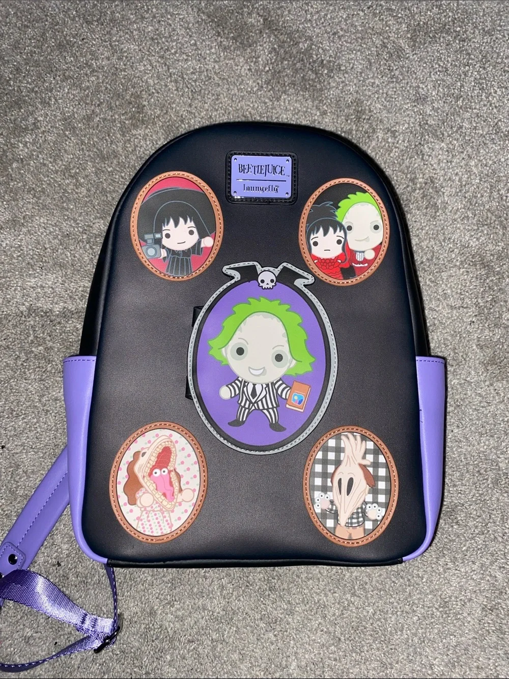 Loungefly Beetlejuice Kids Backpack - Black & Purple
